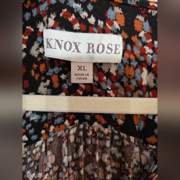 Knox Rose Black and Brown Maxi Wrap Boho Dress - Picture 4 of 9